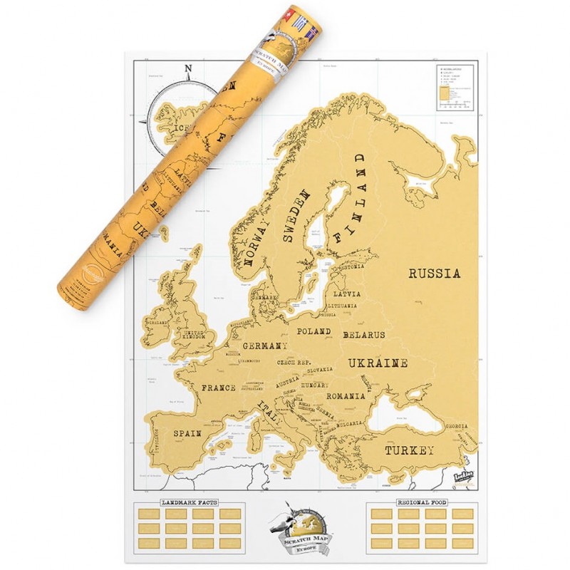 Carte d'Europe à gratter